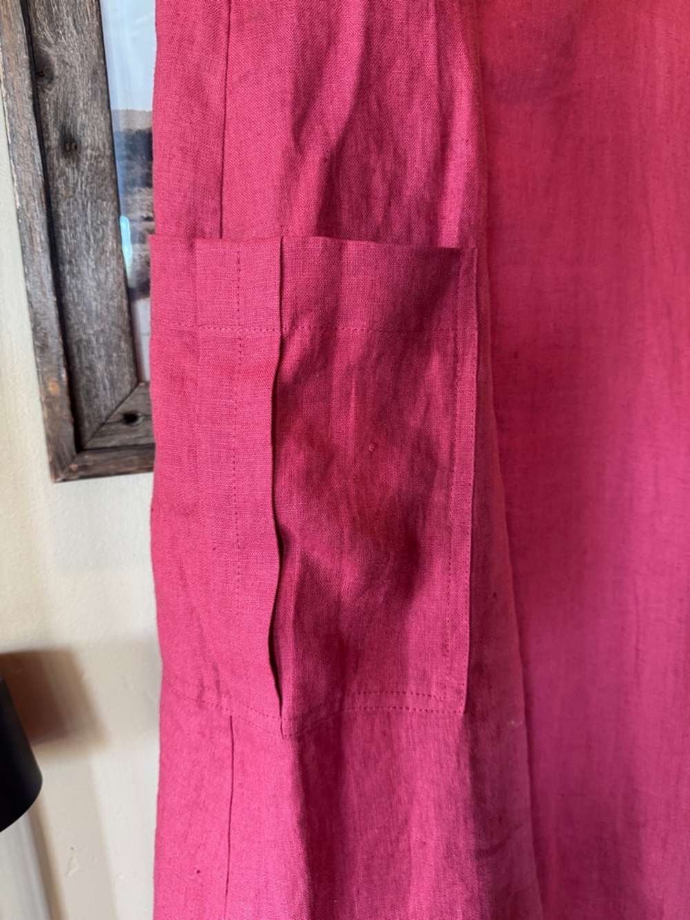Square-Neck Sleeveless Midi Dress in Deep Rose - Picture 3 of 5